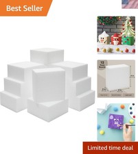 12-Pack White Foam Blocks 4x4x2 in - Perfect for Floral Arrangements  Crafts