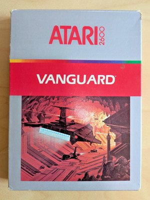 Vanguard Atari VSC 2600 PAL Game Cartridge CIB Manual, Box, Silver/Picture-Label