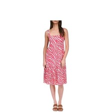 Michael Kors Women's Size XL pink Zebra Print Midi Dress