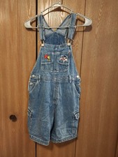 Vtg 1999 Tweety Bird and Sylvester the Cat Denim Kids Shortalls Shorts Overalls