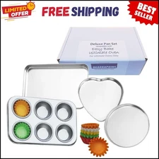 Deluxe Pan Set Compatible with Easy Bake Ultimate Oven | Includes 60 Cupcake Lin
