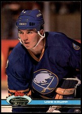 Uwe Krupp Buffalo Sabres 1991 Stadium Club Topps Rookie Card #62
