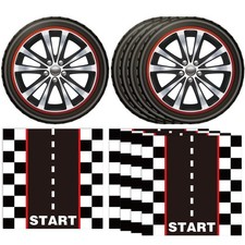 40PCS Hot Car Party Supplies Happy Birthday Dinnerware Disposable Racing Car ...