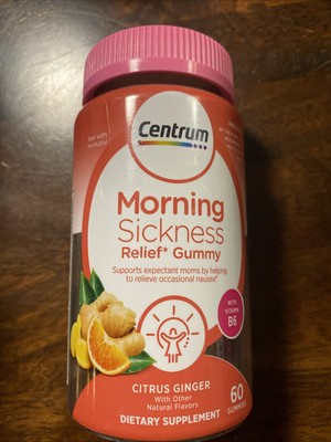 Centrum Morning Sickness Relief Gummy Citrus Ginger 60 Gummies Exp 11/2025