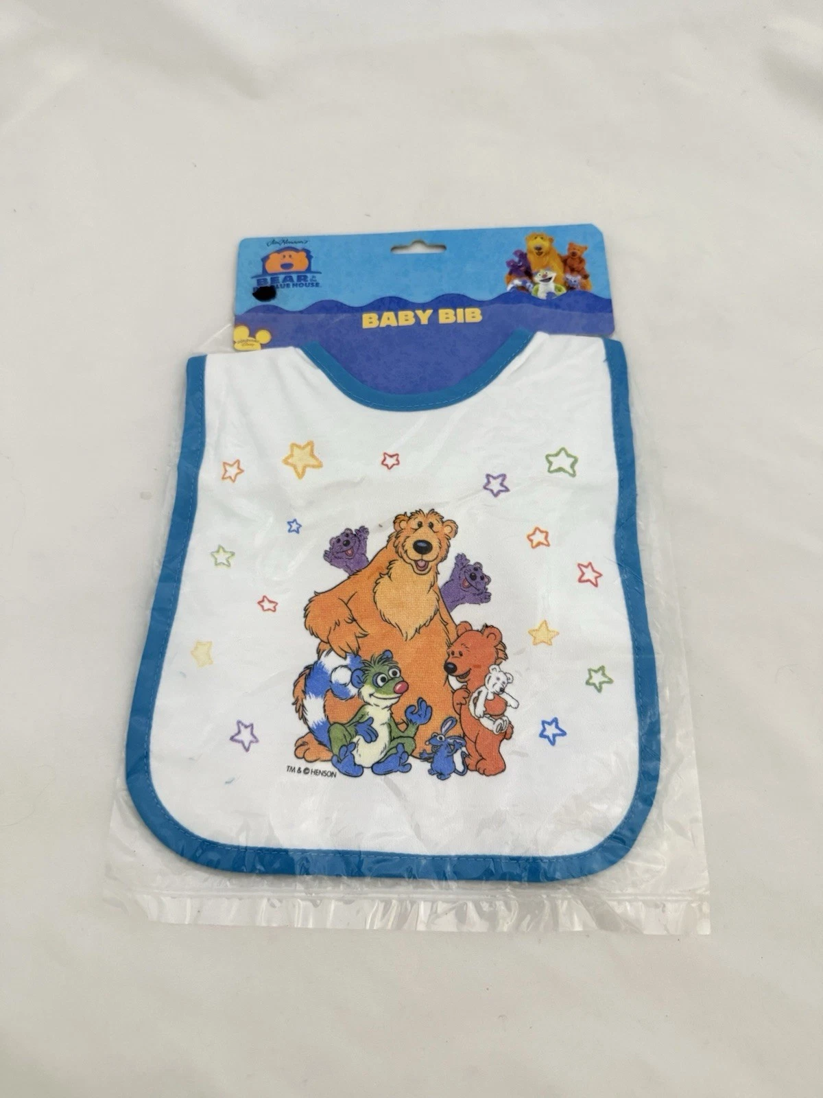 NEW Bear in the Big Blue House Baby Bib Disney Jim Henson Vintage Pip Pop Ojo