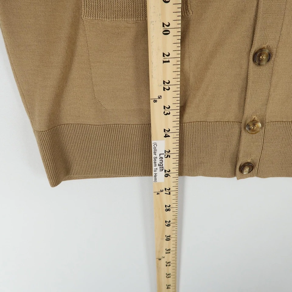 Dsquared2 Sweater Mens Medium Tan Wool Cardigan Button Up Pockets Lightweight - Image 4 of 4