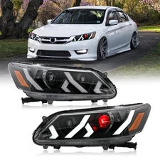 Red Devil Eye Full LED Headlights For Honda Accord 4-door 2013-2015 Front Lamps