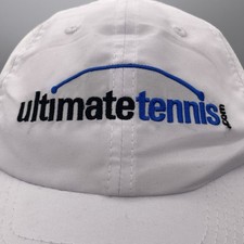 Headmost White Ultimate Tennis.Com Baseball Type Hat Adjustable Brim Dirty