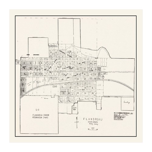 Old Map of Flandreau, SD 1970 - Vintage Flandreau South Dako - Picture 6 of 29