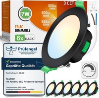 LED Einbaustrahler Dimmbar 7W IP44 6Er Set Lochmaß 67-75Mm 230V 6 StüCk