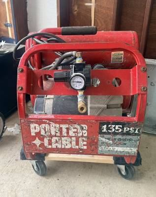 #ad Porter Cable w WHEELS 135 PSI 3HP 4 G Jet Stream Air Compressor $211.00