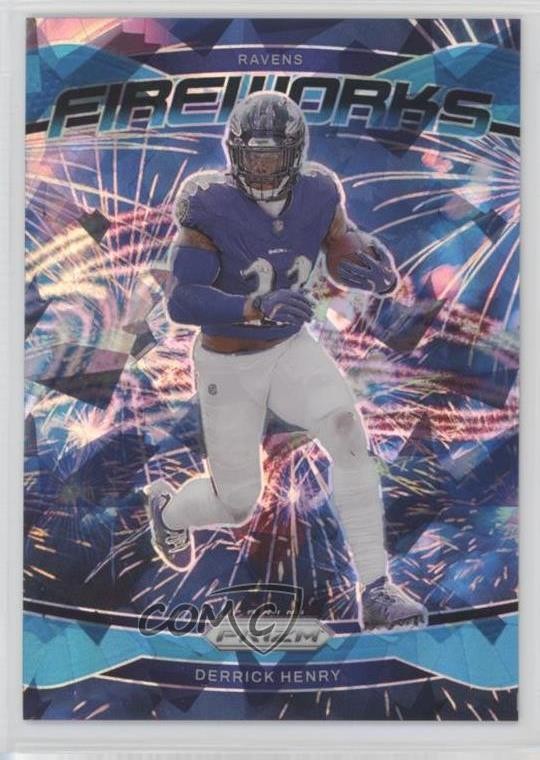 2024 Panini Prizm Fireworks Blue Ice Prizm 50/99 Derrick Henry #10