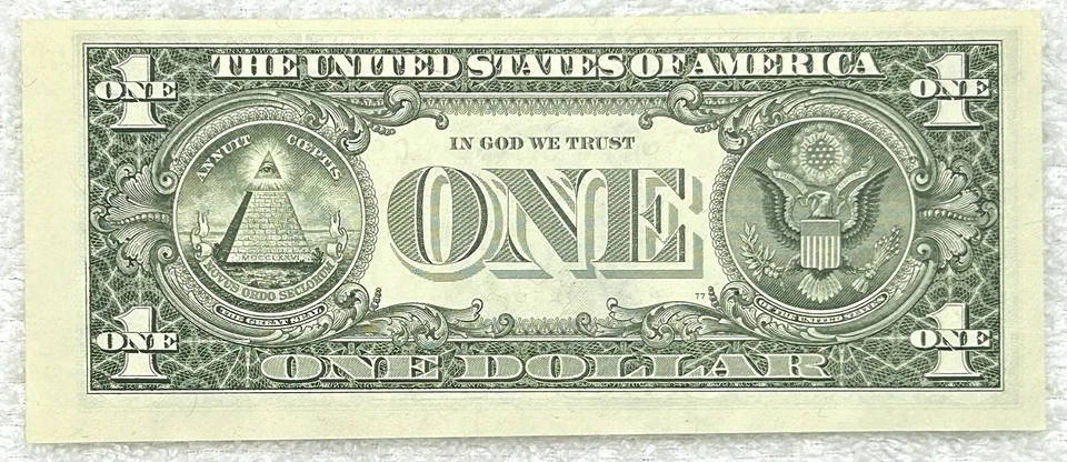 Super Off Center High Fancy Serial # 99989636 - GEM 1985 $1 Federal Reserve Note - Image 3 of 3