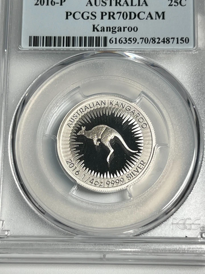2016 Australia Kangaroo 1/4 Oz Proof Silver Coin PR 70 First Strike Australian - Image 3 of 4