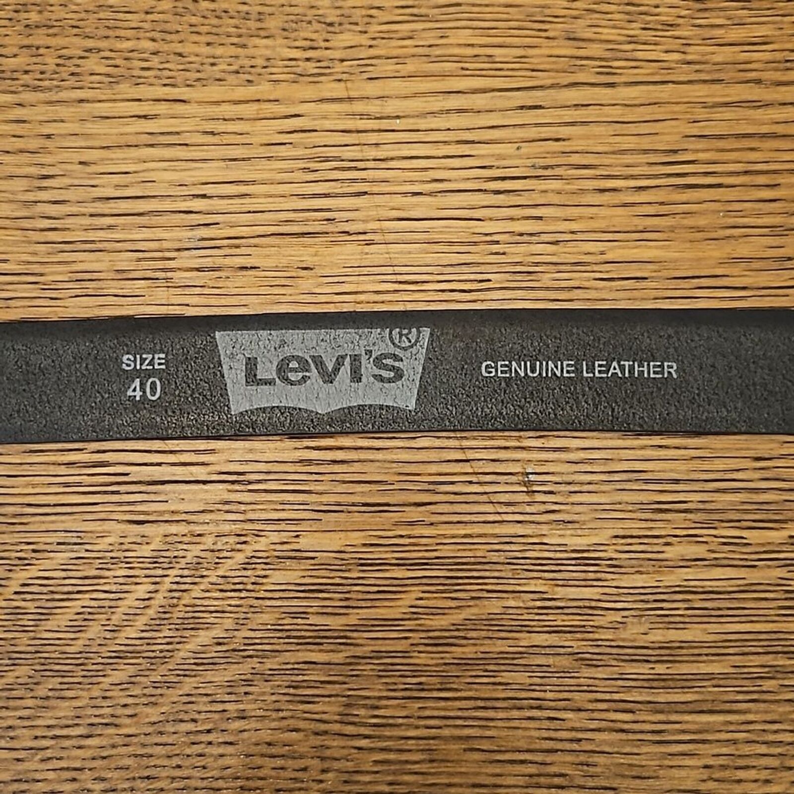 LEVI'S 40" Black Leather 1 3/8 Wide Belt Size 40 - image 2