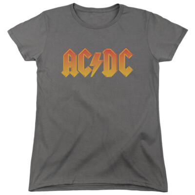AC/DC Orange Gradient Logo Womens Shirt | eBay