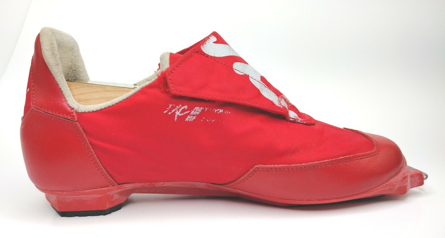 Scarpe da sci vintage Tyrolia TXC da uomo taglia 8 stivali da sci di fondo Salomon SNS rossi bianchi