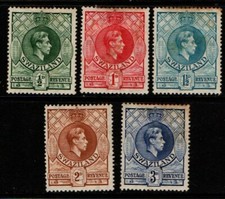 Swaziland 1938 1954 King George VI short set to 3d SG28-32 Mint see note