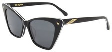 NEW Black Flys x FLY GIRLS Sunglasses FLY KITTEN SHINY BLACK SMOKE LENS LIMITED