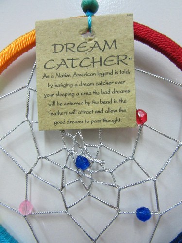 Beautiful Rainbow Nylon 12cm Silver Web Dream Catcher 50cm Total Length - Picture 7 of 7