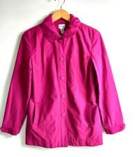Chico's Jacket 1 Dark Pink Sparkle Long Sleeve Solid Lined Button Up Pockets