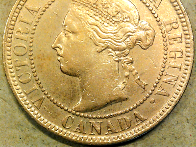 1899 Canada Lg. Cent Rare Circulated Brown Double 9 No. 1 Variety