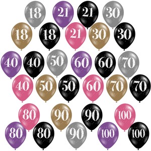 Pink Gold Black Celebration Party Supplies Printed Latex Happy