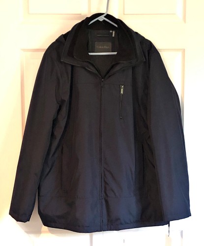 Calvin Klein Herren Gr. LG Blau Double-Zip Lagenlook Jacke mit abnehmbarer Kapuze Neu mit Etikett - Bild 1 von 17