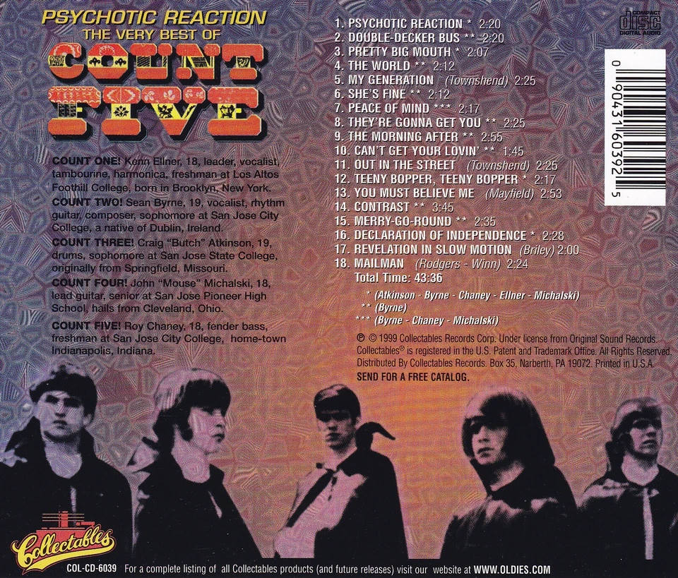 COUNT FIVE - CD - Psychotic Reaction: The Very Best Of Count Five - Bild 2 von 2