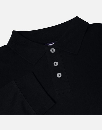 Polo uomo manica lunga casual top colletto piqué rugby polo S-2XL - Foto 7 di 26