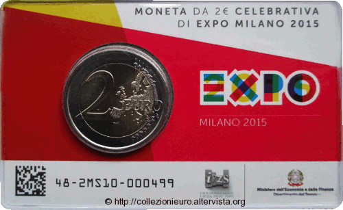 2015 - ITALIA Serie Divisionale "EXPO" FDC (9 monete) +2 EURO COIN CARD - Foto 2 di 2
