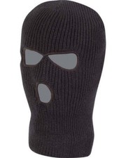 Balaclava 3 Hole Black Knitted Full Face Ski Mask Army SAS Tactical Neck Warmer
