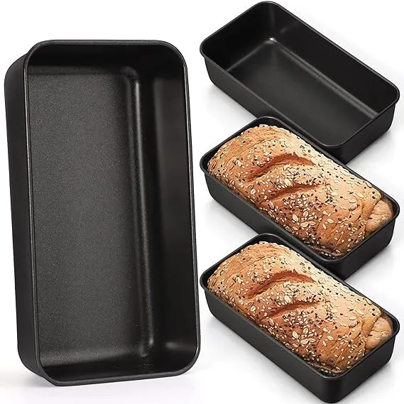 Paquete de 4 moldes para pan antiadherentes para hornear, molde para pan de  9x5.