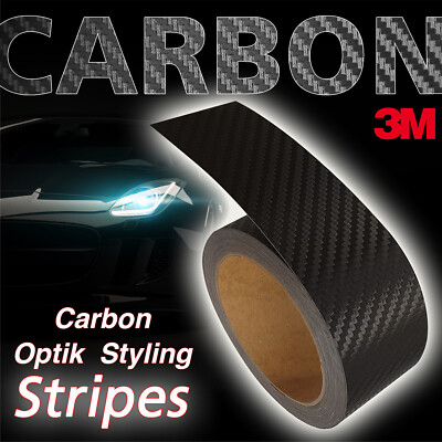  89,00/m² Zierstreifen Autofolie Carbon 10m - Rolle 3M DINOC  5mm - 30cm breit