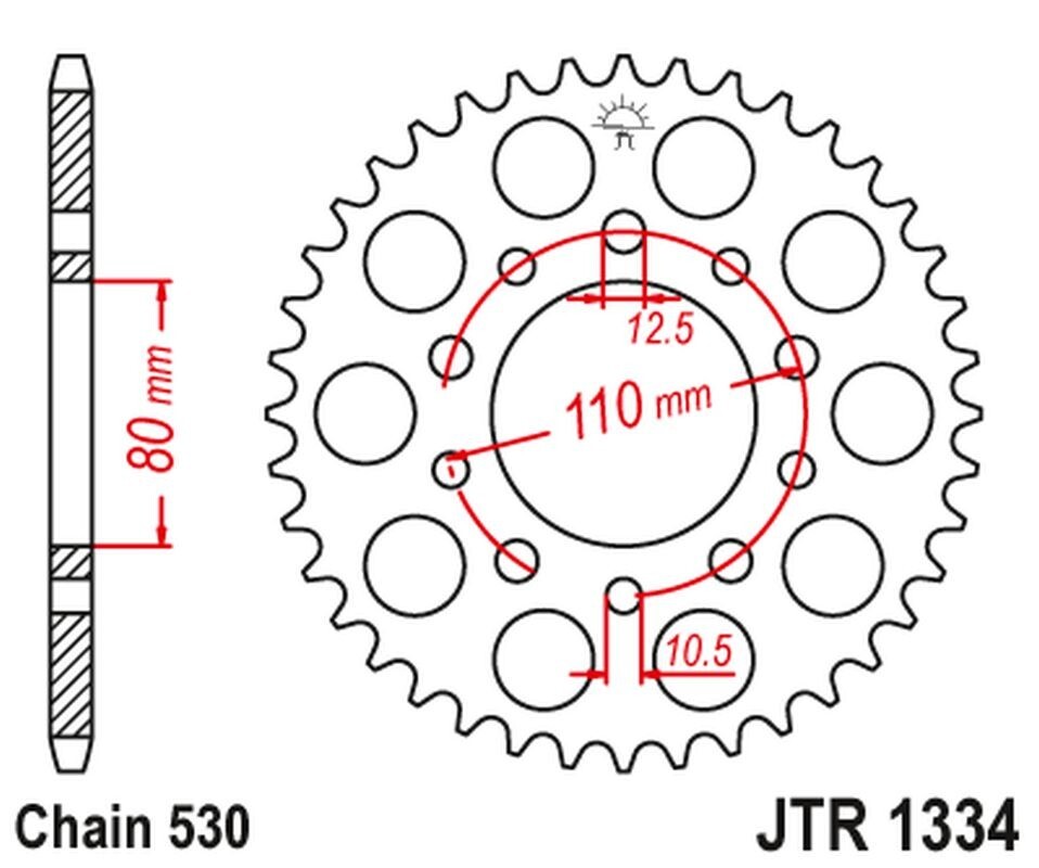 Pignon arrière JT 334 39 dents Honda VF 750C Magna 1994-2004 RC43 33439JT