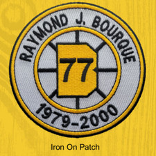 Raymond J. Bourque Retire Number 77 Patch Hockey Jersey Boston Bruins Patch NHL 