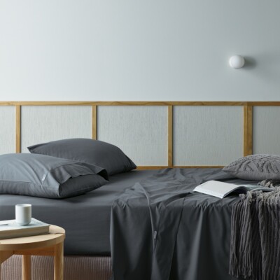 Bianca Natural Sleep Recycled Cotton and Bamboo Sheet Set Charcoal