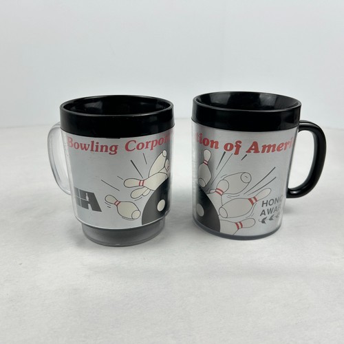 Set 2 Bowling BCA HONOR AWARD Plastic Mug Eagle USA Bowling Corp of America - Picture 7 of 7