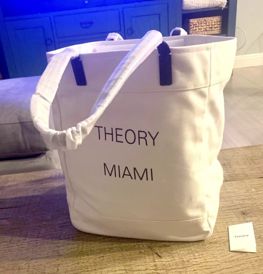 Theory Miami Large Canvas Tote Bag. NWT. Retail 200