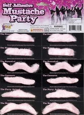 Forum Novelties Pink Self Adhesive Mustaches, Set of 12 (Pack of 2)