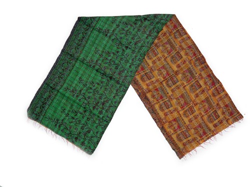 Silk Kantha Scarf Head Wrap Stole Dupatta headband Collar Neckerchief Scarves - Picture 2 of 5