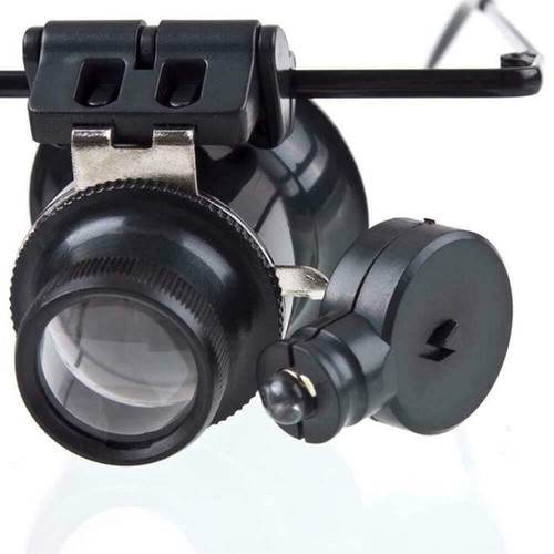20x fach Juwelier Uhrmacher Lupe Brillenlupe Lupenbrille Reparatu LED Licht - Picture 6 of 6