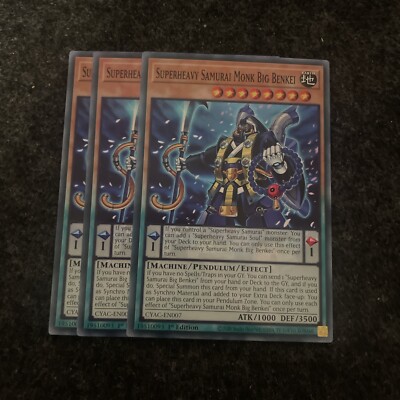Yugioh! 3x Superheavy Samurai Monk Big Benkei CYAC-EN007 Common 1st Ed NM