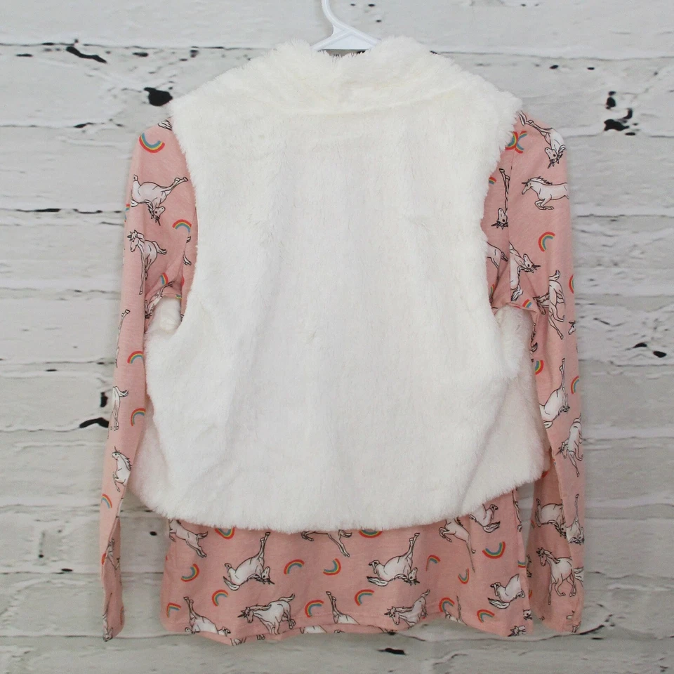 Autoestima Niñas Grande (14/16) 3 Piezas Imitación Piel Chaleco Camiseta Diadema Unicornios Foto 2 de 4
