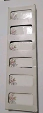 6 VTG FINECRAFT PORCELAIN PLACE CARDS NAME PLATES FLORAL TABLE SETTING MARKERS