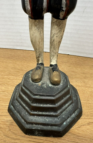 Bronze Blackamoor Servant Hand Painted Candlestick Holder 12.25" Intact - Picture 7 of 18