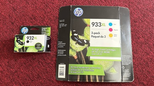 Genuine HP 932XL Black & 933XL Color Ink Cartridge Combo Pack (Cyan, Magenta, Yellow)
