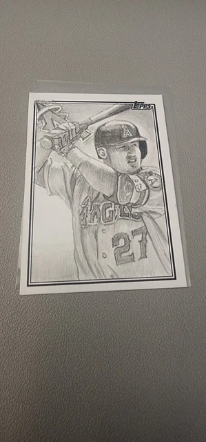 2018 Topps Baseball Sketch Card Mike Trout Gerry Garcia Jr 1/1
