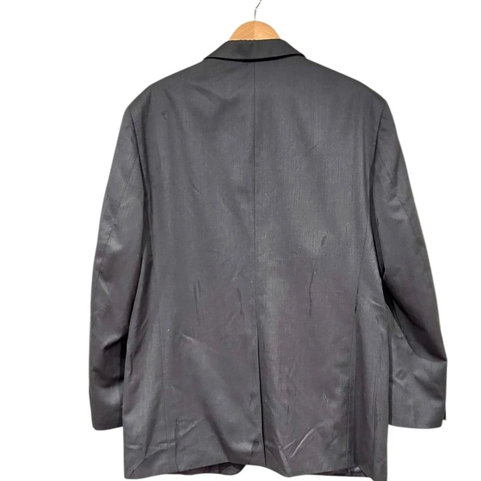 Blazer Abrigo Deportivo Lacrosse Para Hombres Negro Gris 44L Vestido Formal Mezcla de Lana Carrera Foto 4 de 4