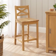 Counter Bar Stool Marbury Oak Cross Back Kitchen Dining Seating Furniture